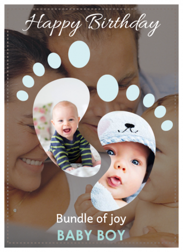 Happy Birthday Baby Boy Photo Collage (5x7)