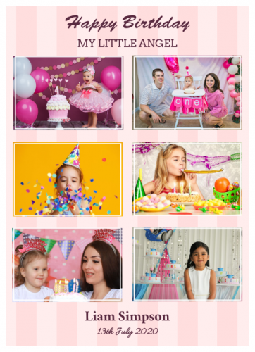 Happy Birthday My Little Angle Photo Collage (5x7) 