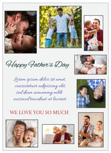 Happy Father's Day We Love You So Much  Photo Collage (5x7)  
