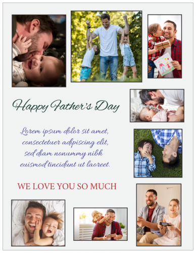 Happy Father's Day We Love You So Much  Photo Collage (8.5x11)   