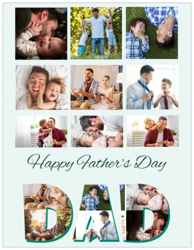 Happy Father's Day DAD Photo Collage (8.5x11)  