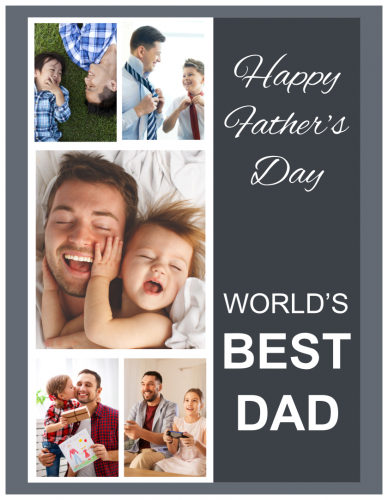 World's Best Dad Photo Collage (8.5x11)