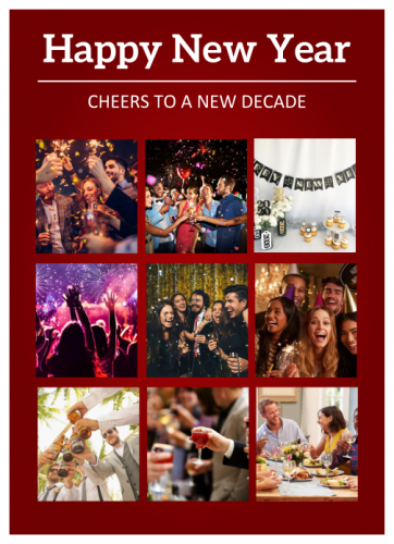 Happy New Year Cheers To A  New Decade Photo Collage (5x7)