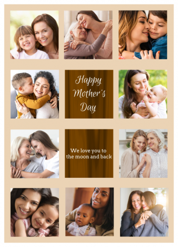 Happy Mother's Day We Love You To The Moon And Back Photo Collage (5x7) 