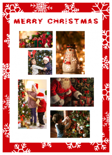 Decorate Merry Christmas Photo Collage (5x7)