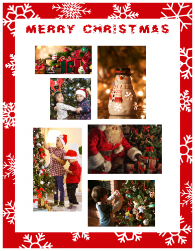 Decorate Merry Christmas Photo Collage (8.5x11)