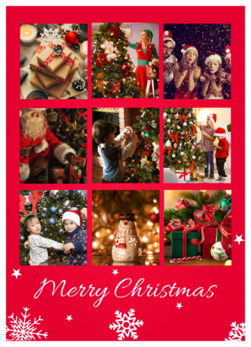 Sending You Peace Love And Joy Christmas Photo Collage (5x7) 