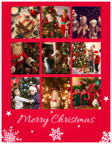 Sending You Peace Love And Joy Christmas Photo Collage (8.5x11) 