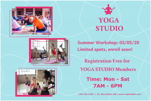 Yoga Studio Summer Workshop Banner