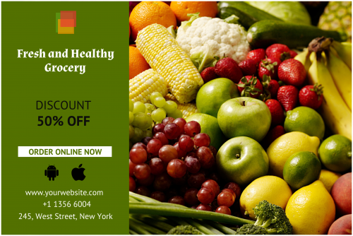Fresh And Healthy Grocery Banner
