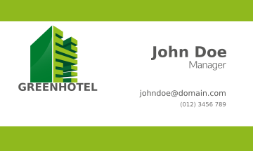Business Cards (green hotel)